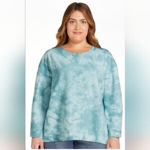 NWT Time and Tru blue tie dye long sleeve shirt